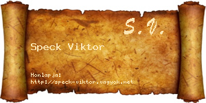 Speck Viktor névjegykártya